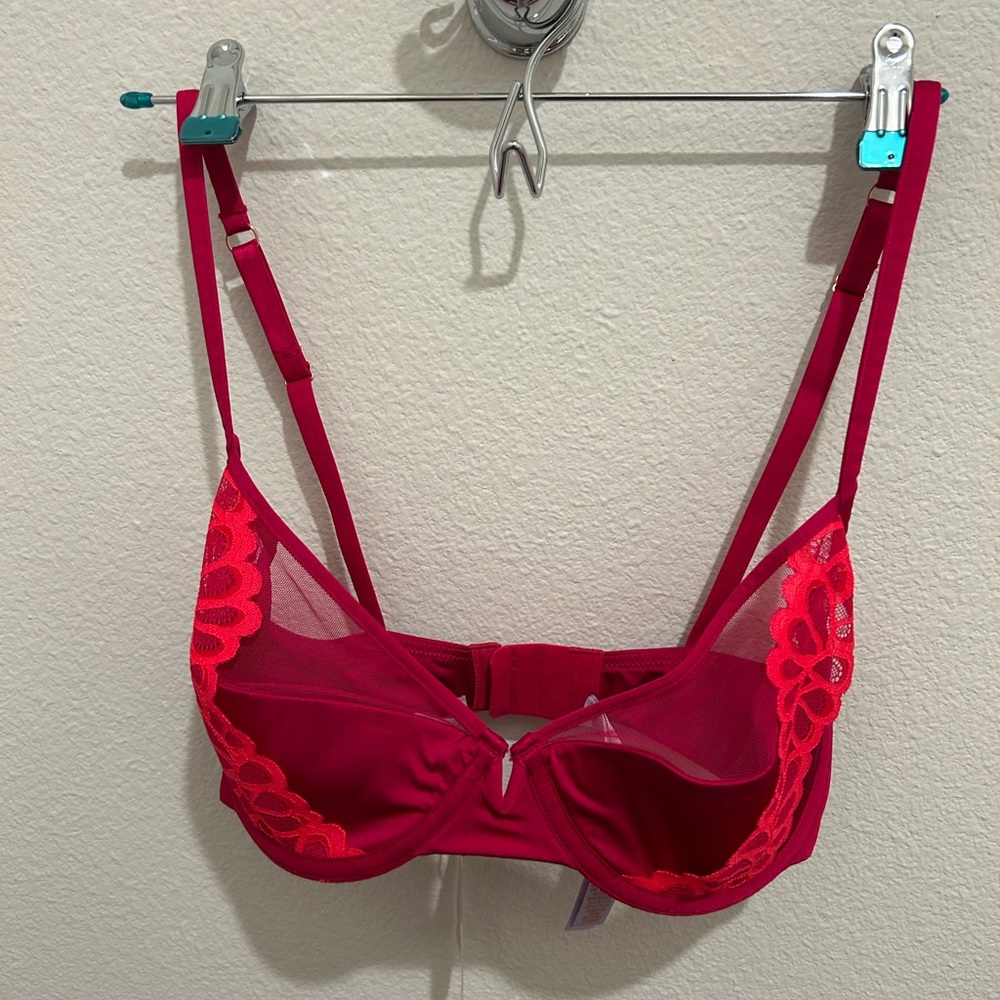 Savage X Fenty Red Satin Underwire Bra